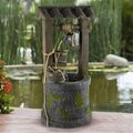 Pure Garden Wishing Well Fountain-4-Tier Polyresin Cascading Waterfall- Hand Painted Outdoor Water 50-LG1215